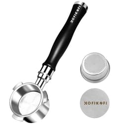 KOFIKOFI 51mm Bottomless Portafilter 3 Ears Fits DeLonghi Dedica EC680/EC685 and SMEG, EUPA Espresso Machines, Espresso Bottomless Naked Portafilter with Puck Screen and Stainless Steel Filter Basket