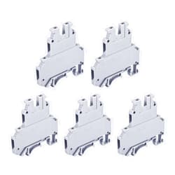 MECCANIXITY DIN Rail Mount Double-Level Terminal Blocks Screw Type Grey UKK3 Pack of 5