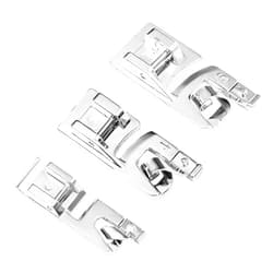 PEUTIER 3pcs Narrow Rolled Hem Pressure Foot, 3mm 4mm 6mm Sewing Hemmer Presser Feet for Low Shank Snap-on Sewing Machine Accessories, for Singer, Brother, Babylock, Janome Sewing Machine Tool
