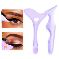 IDDFEVE 2Pcs Eyeliner Stencils, Silicone Winged Tip, Multifunctional Mascara Shield for Eyeshadow and Eyelashes, Professional &Quick Cat Eye Makeup Tool for Beginners (Purple)