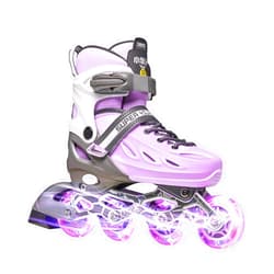 SUPER YOUNGSTER Adjustable Inline Skates for Boys Girls Ages 4-12 with Light Up Wheels, Roller Skates Blades for Youth Kids Indoor & Outdoor Beginners