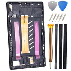 Goodyitou Full Screen with Screen Frame for Samsung Galaxy Tab A7 Lite Tab A7 Lite LTE SM-T225 SM-T225N LCD Display Touch Digitizer Screen Replacement with Tool Kit and Adhesive (LTE Version) Black 8.7