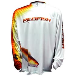 Bigfish Gear Bigfish Redfish White UPF50 Long Sleeve Performance Fishing Shirt
