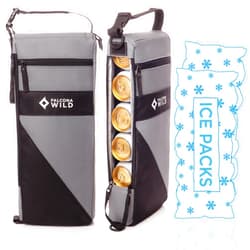 Falcona Wild Golf Cooler Bag Plus 2 Ice Packs - Keeps Drinks Cold for Hours - Holds 6 Beer Cans or 2 Wine Bottles - Fits Discreetly in Golf Bags - Insulated Beer Sleeve and Cooler