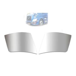 Longroadaccess Kozak Bumper Extension Corners Chrome Trim Set (Left Driver Side and Right Passenger Side) Compatible with Volvo VNL Trucks 2004-2015 PLUS Volvo Logo Emblem and Vest