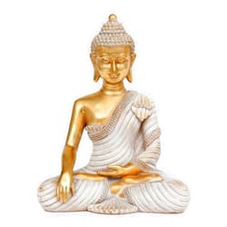 Yumiaohe Buddha Statue for Home Decor Gold 10.2IN-Buddha Statues for Zen Decor - Buddha Statue for Spiritual-Buddha Decor for Living Room-Buda – Indoor Buddha Gift for Relaxation, Meditation or Shrine