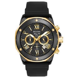 Bulova Men's Marine Star 'Series A' Chronograph Quartz Watch, Luminous Markers, Rotating Dial, 100M Water Resistant, 44mm