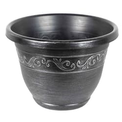 Garden Elements in/Outdoor Tulip Banded Traditional Plastic Round Flower Pot Patio Planter, 15