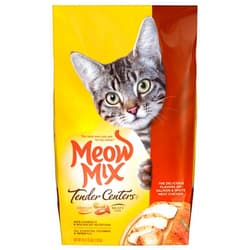 Meow Mix Tender Centers Salmon & White Meat Chicken Flavors Cat Food, 3 Pound (Pack of 4), Crunchy Outside Meaty Inside