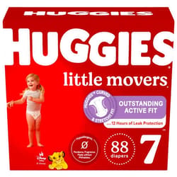 Huggies Size 7 Diapers, Little Movers Baby Diapers, Size 7 (41+ lbs), 88 Count, Packaging May Vary