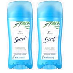 Secret Invisible Solid Antiperspirant and Deodorant for Women, Shower Fresh Scent, 2.6 oz (Pack of 2)