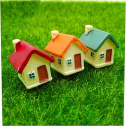 EMiEN 3PCS Mini House Miniature Ornament Kits,Miniature Ornament for DIY Dollhouse Decoration Fairy Garden Plant Décor