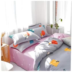 Softta Vintage Bedding Sets 3Pcs Duvet Cover Sets Queen Size Gray Galaxy Universe Planet Star Spaceship Pattern 100% Cotton Reversible Bedding Collection