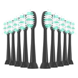 Xiaohead Replacement Toothbrush Heads 10 Pack for AquaSonic Black Series for Vibe Series Black Series pro, and for Duo Series pro Electric Toothbrush,Balck