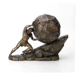Veronese Design 8 1/8 Inch Sisyphus and The Eternal Boulder Cold Cast Resin Bronze Finish Statue Home Decor