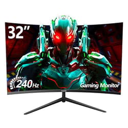 Gawfolk 32 Inch Curved Gaming Monitor 240Hz, 1800R PC Monitor Full HD 1080P, Frameless Computer Dispaly with Freesync and Eye Care Technology, Wall Mountable