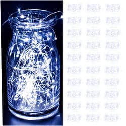 Kolpop [ 30 Packs ] Fairy Lights Battery Operated String Lights 7 FT/20 LED Mini Twinkle Battery Lights Small Fairy Lights for Mason Jars DIY Wedding Party Christmas Bedroom Decor, Cool White