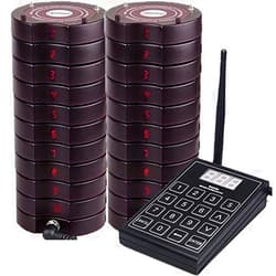 Shihui 20 Coaster Pagers+1 Keypad Queue Call Wireless Calling System for Servers for Restaurant Church Food Truck Coffee Shop Office Wireless Guest Paging System