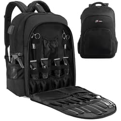 TORIBIO Barber Supplies Bag for Clippers and Supplies, Hairstylist Clipper Portable Backpack for Barber Tools (Black)