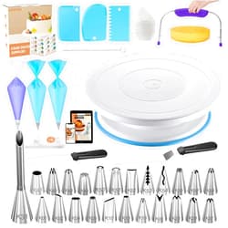 Kootek 96PCs Cake Decorating Kits, Baking Supplies Tools with Cake Stand Turntable, Piping Bags and Tips, Cake Leveler, Frosting Icing Spatulas & More Accessories for Cake Cupcake Decorations
