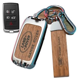 Jeonz Key Fob Cover for Land Rover with Leather Lanyard (B Style)