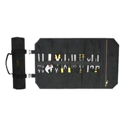 Denifiter Tool Roll Up Bag, Heavy Duty 16oz Waxed Canvas Wrench Roll Up Pouch Tool Organizer, (L) 25