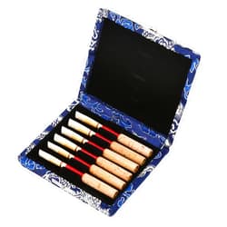 Watris Veiyi Oboe Reed Case, Wooden Silk Cloth Cover Reed Storage Holder Protector Box, Protect Against Moisture, for 6pcs Oboe Reeds