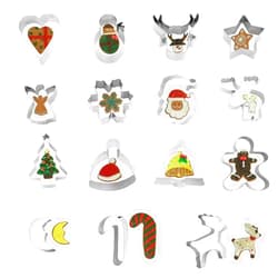 SurgeHai Christmas Cookie Cutter Set, 15 Pieces Holiday Biscuit Cutters Including Bell, Heart, Gingerbread, Deer, Christmas Tree, Crutches, Snowman, Snowflakes and More