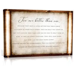 Huyenma Ecclesiastes 4 9-12 Wall Art Bible Verse Poster Pictures Living Room Prints Artwork for Office Canvas Pics Decorative Paintings Horizontal Bedroom Decor Giclee Modern Canvas Printing (12x18inch(30x45cm),Unframed)