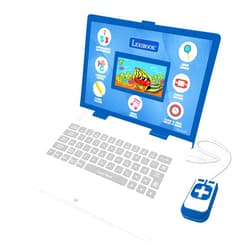 Lexibook - Educational and Bilingual Laptop Spanish/English - Toy for Child Kid (Boys & Girls) 130 Activities, Learn Play Games and Music - Blue - JC798i2