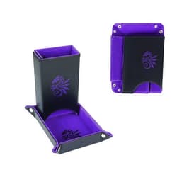 Just Flow With It Dice Tower | Portable Gaming D&D Dice Tower with Tray and 5 Dice | Foldable Dice Rolling Tower for Travel | DND Dice Tower for RPG, Board Games | Dice Tower Dungeons and Dragons