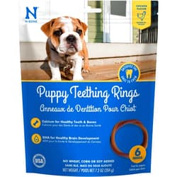 N-Bone Puppy Teething Rings Chicken Flavor Dog Treat, 6 rings per bag, 7.2-oz