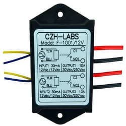 CZH-LABS Electronics-Salon 1PCS Dual SPST-NO 10Amp Power Relay Module, AC/DC 12V Control Voltage.
