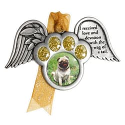 Gloria Duchin Memorial Dog Paw with Wings Christmas Ornament, 3.5