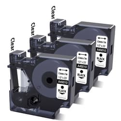 COLORWING Compatible DYMO D1 Label Tape Black on Clear Replace for DYMO Label Maker Refills 45010 S0720500, 1/2Inch x 23Ft for Dymo LabelManager 160 210D 280 360D Label Maker, 3-Pack