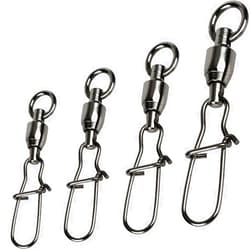 GERUITE Duo Lock Snap Fishing Swivels Ball Bearing Fishing Tackle Snap Swivels Free Rotation Fishing Line Connectors Ball Bearing Swivels Black Nickel for Saltwater Freshwater Fishing