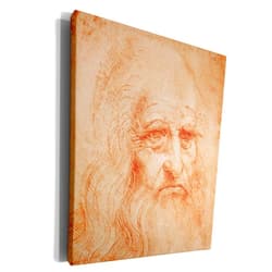 3dRose Museum Grade Canvas Wrap - Self Portrait red chalk by Leonardo da Vinci 1519 BLN Leonardo da Vinci Collection