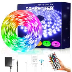 DAYBETTER Waterproof Led Lights for Bedroom, 16.4ft Led Strip Lights, 150 LEDs Color Changing RGB 44 Keys Remote Controller, 12v for Outdoor Room Home Party Christmas Decoration