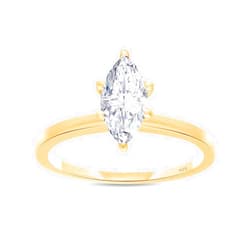 AFFY Solitaire Engagement Ring For Women, Marquise Cut Cubic Zirconia or Moissanite Diamond Wedding Ring 14k Gold Over Sterling Silver & 10k Solid Gold Jewelry Gift for Her (0.50 to 1.00 CT)