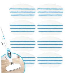 HOMEXCEL Steam Mop Pads Compatible with PurSteam ThermaPro 10-in-1 Reusable Washable Microfiber Steam Mop Pads Replacement Pack of 8