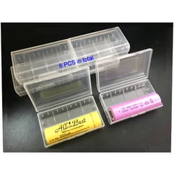 SOOCOOL 6 PCS Clear 18650 Rechargeable Battery Holder/Storage/Case/Organizer for 18650 Battery or CR123A Battery