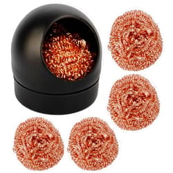 Kaisiking Soldering Iron Tip Cleaner Solder Tip Cleaner - 5pcs Solder Tip Cleaning Wire Ball & Base Holder for Cleaning Soldering Irons and Tips