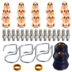 AWLOLWA 37 pcs Plasma Cutter Torch S45 Accessory Kit PR0010 Electrodes PD0116-08 Nozzle Tips Spacer Guide Retaining Cap Gas Diffuser CV0010 Consumables for S45 Torch