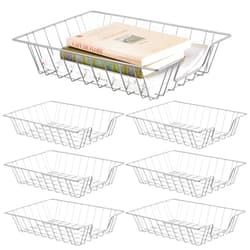 Yeaqee 6 Pcs Letter Tray Wire Paper Trays Stackable File Desk Organizer Metal File Paper Holder Basket for Desk Desktop Letter Storage for Office Home Classroom School(14'' x 10'' x 3'',Silver)