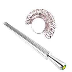 OKREVIEW Ring Mandrel Sizer Finger Sizing Measuring Stick - Ring Sizer Guage 27 Pcs Metal Circle Models Jewelry Tool