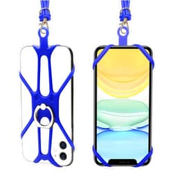 Kinizuxi 2 Packs Cell Phone Lanyard Holder Crossbody Neck Strap with Phone Ring Grip, Universal Smartphone Lanyard for iPhone Lanyards Around The Neck Compatible with Most Smartphones(Blue)