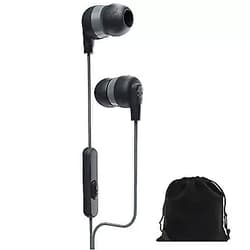 Skullcandy Ink'd Plus in-Ear Earbuds Wired w/Microphone, Includes Velvet Pouch - Black