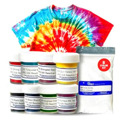 PRO CHEMICAL & DYE PRO Fiber Reactive MX Dye 8 Color Kit | Permanent Tie Dye Powder with Soda Ash Fixer | Fiber Reactive Dye Color Kit for Tie Dye Shirt | Assorted 8 Tie Dye Powder Kit | Creative Tie Dye Transformation