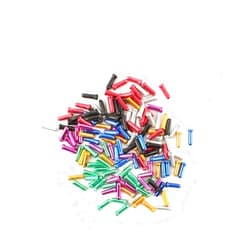 QIUNUOTAN 10-100Pcs Multiple Colors Aluminum Alloy Bike Brake Shifter Inner Cable Tips Wire End Cap Cable Bike Line Core Cap Cover Gear(Mixed,25pcs)