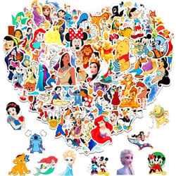 Asverbet Cartoon Stickers 100PCS Asverbet Kids Stickers Pack Princess Stickers Cute Stickers for Kids Teens Adults Waterproof Vinyl Cartoon Stickers for Water Bottles Laptop Luggage